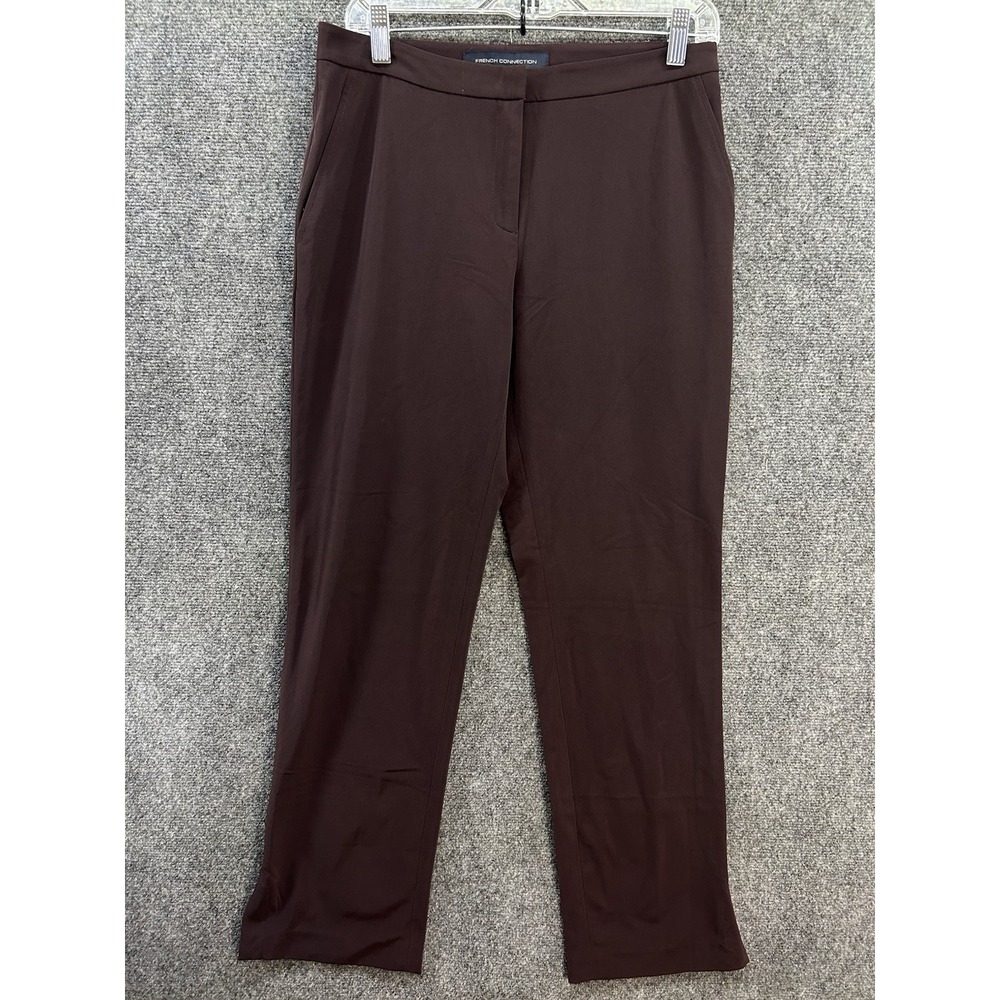 Vintage French Connection Straight Leg Pants/Trousers Sz 8 Brown Career USA Made